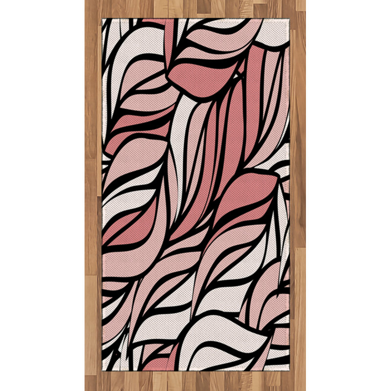Coral High Density Long Fiber Poly Threads Decorative Area Rug Carpet, Rectangle 2'7" x 5'