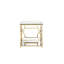 Table de bout en verre avec rangement Pangea Home Benson Edward - Table d'appoint carrée moderne Glam - Plateau en verre trempé avec cadre en acier doré pour le salon ou la chambre - Table d'appoint carrée en or-1976481046