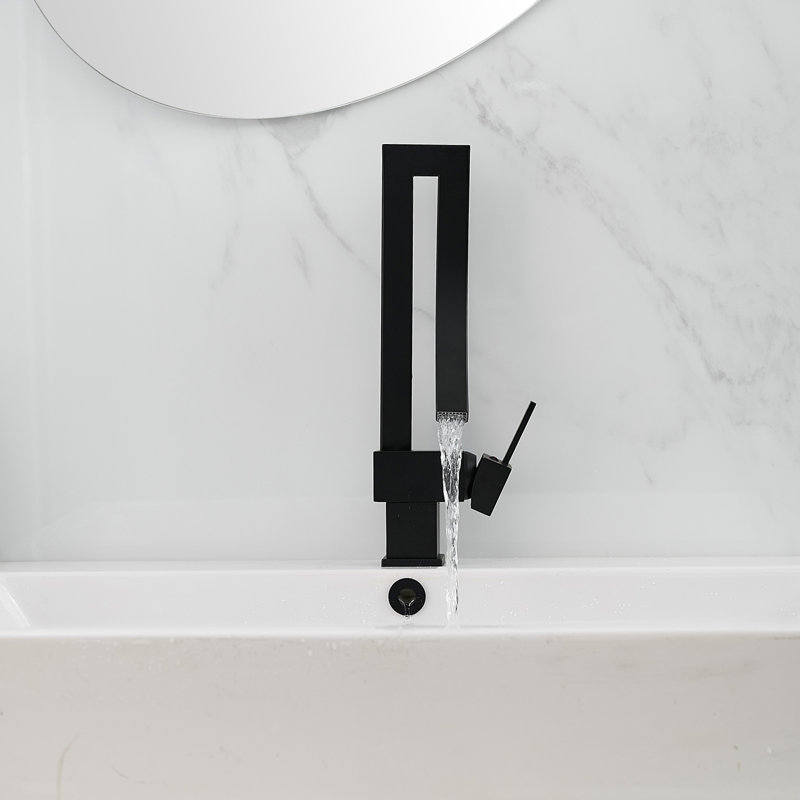 Robinet de lavabo de salle de bain à poignée simple, Or noir