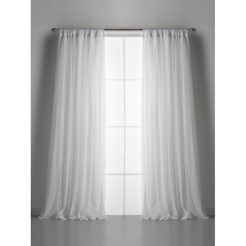 Whisper Sheer Curtain Single Panel, 54" W x 108" L, Gray