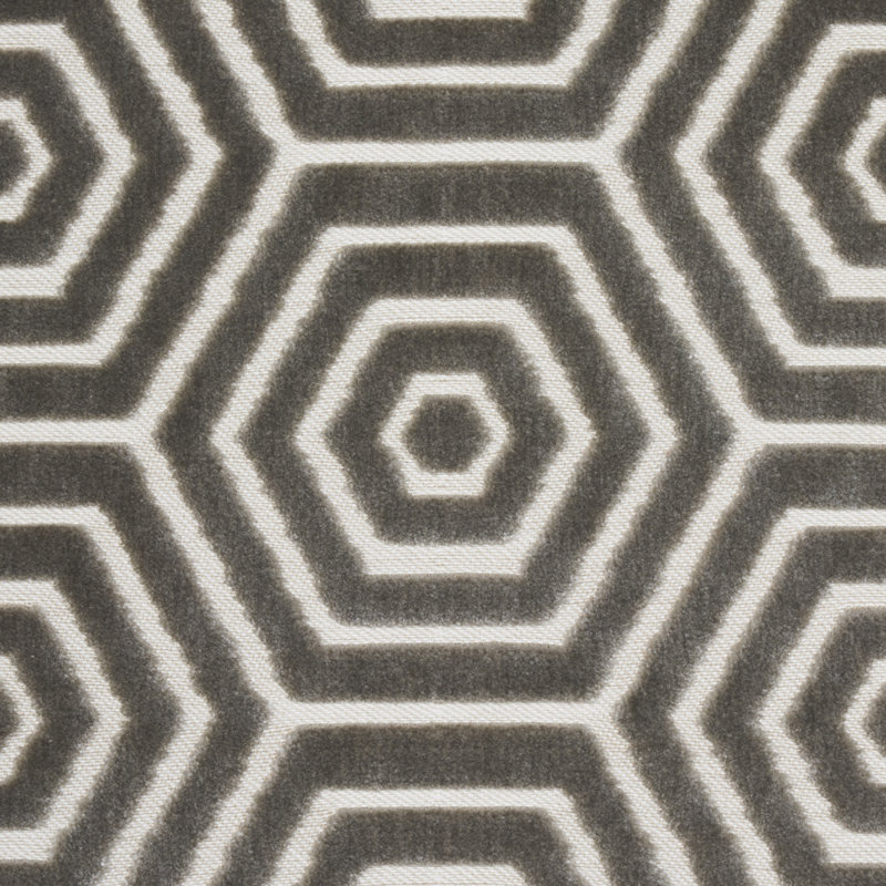 Schumacher x Mary McDonald Bees Knees Cut Velvet Fabric, Gray