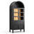 71'' Tall Wood Arched Cabinet with Adjustable LED Lights and Shelves
