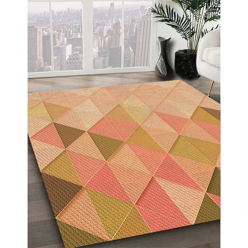 Tapis 100% à motifs lavables à la machine 2989 454-ORG, Rond 4 pi