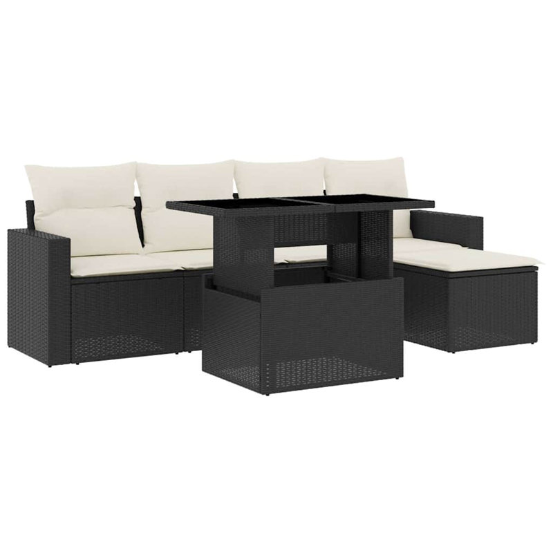 Vidaxl Garden Sofa Set Black, Cream White