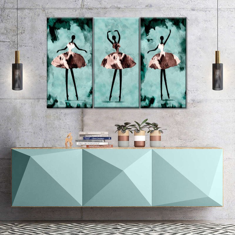 African Ballerina Multi Piece Canvas Print, H 32 po x l 50 po x P 1,25 po