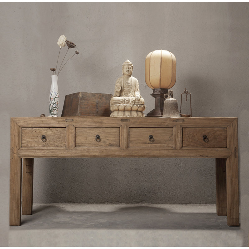 Asian Antique Solid Wood Sideboard with Drawers