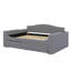 Lit de jour double rembourré en molleton avec lit gigogne et accoudoirs de rangement, structure de canapé avec système audio Bluetooth intégré et ports de charge USB-1695741202