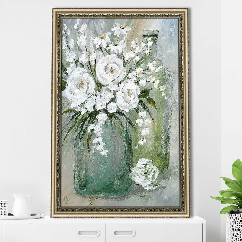 " Rosey Afternoon (Vertical) " by Nan, Champagne Framed, 39.5" H x 27.5" W x 0.75" D
