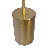 Harmony Brassed Gold Floor Lamp with Rotary Switch Triple Spots Metal Block Base
