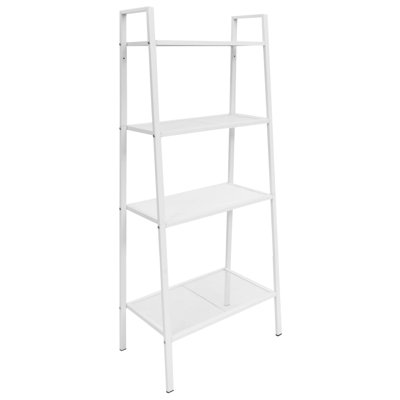 Bookshelf Ladder Bookcase Plant Display Shelving Unit 4 Tiers Metal