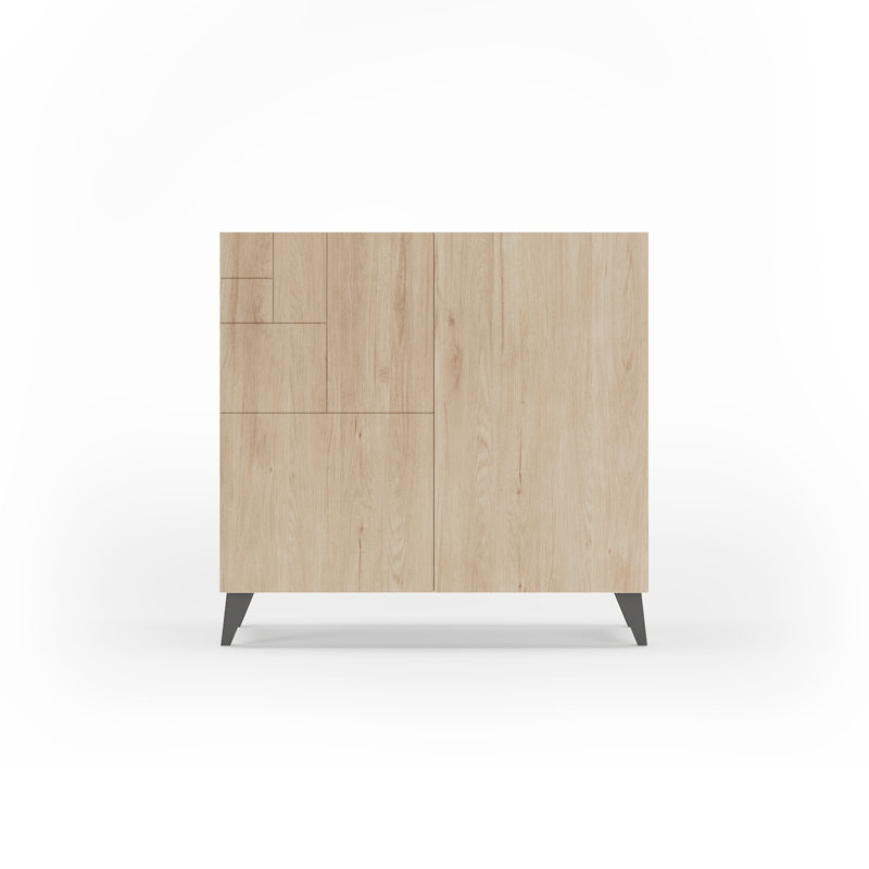 12 Pair Shoe Storage Cabinet, Light Oak/Graphite