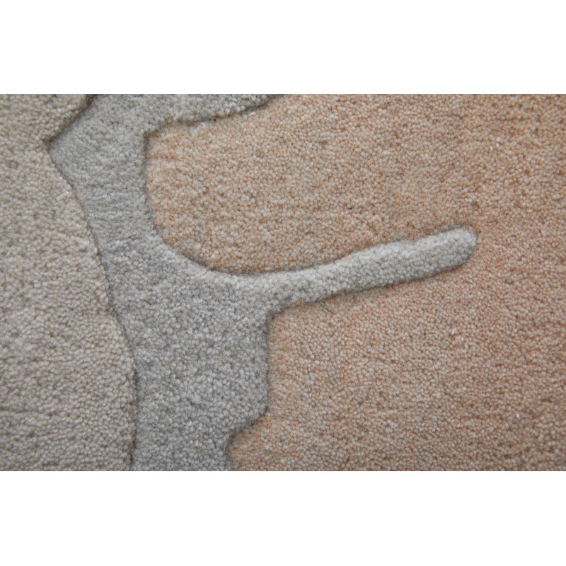 Katya Hand Knotted Wool Ombre Area Rug in Pink, Rectangle 5' x 8'