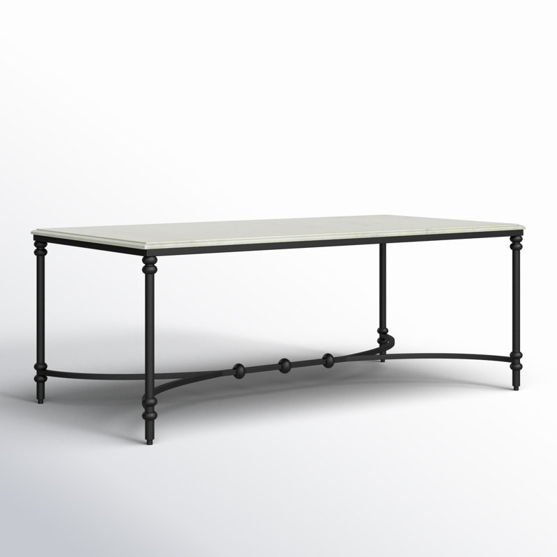 Libertine Genuine Marble and Metal Coffee Table, Black