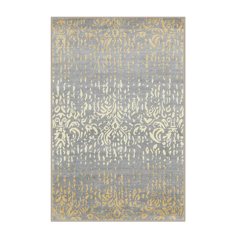 Tapis gris/crème/brun contemporain, Rectangle 8 pi x 12 pi