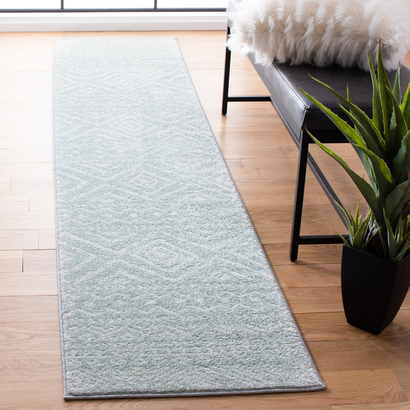 Tapis gris / ivoire Strouse, Tapis de couloir 2 pi x 9 pi