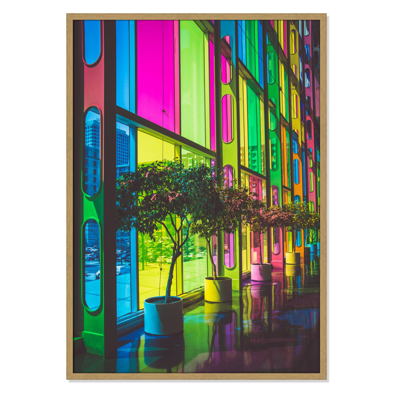 «Colorful Facade on Paper» par Felix Dubois, impression, H 41,5 po x l 29,5 po x P 0,75 po, Cadre naturel naturel sans cadre