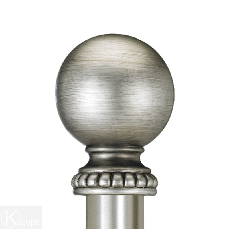 Tringle à rideaux simple en résine 1,5 po Lawlor, Argent antique, H 2 po x l 132 po x P 3,75 po