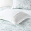 Édredon double en blanc - jupe de lit rembourrée 100% coton avec broderie sur le thème de la plage et 2 taies décoratives