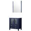 Bleu marine 30 po Meuble-lavabo large pour la transformation de la salle de bain avec lavabo en céramique blanche - couvercle de lavabo, miroir intrigant 28, fonction de fermeture en douceur et grand comptoir de salle de bain avec rangement-530636489