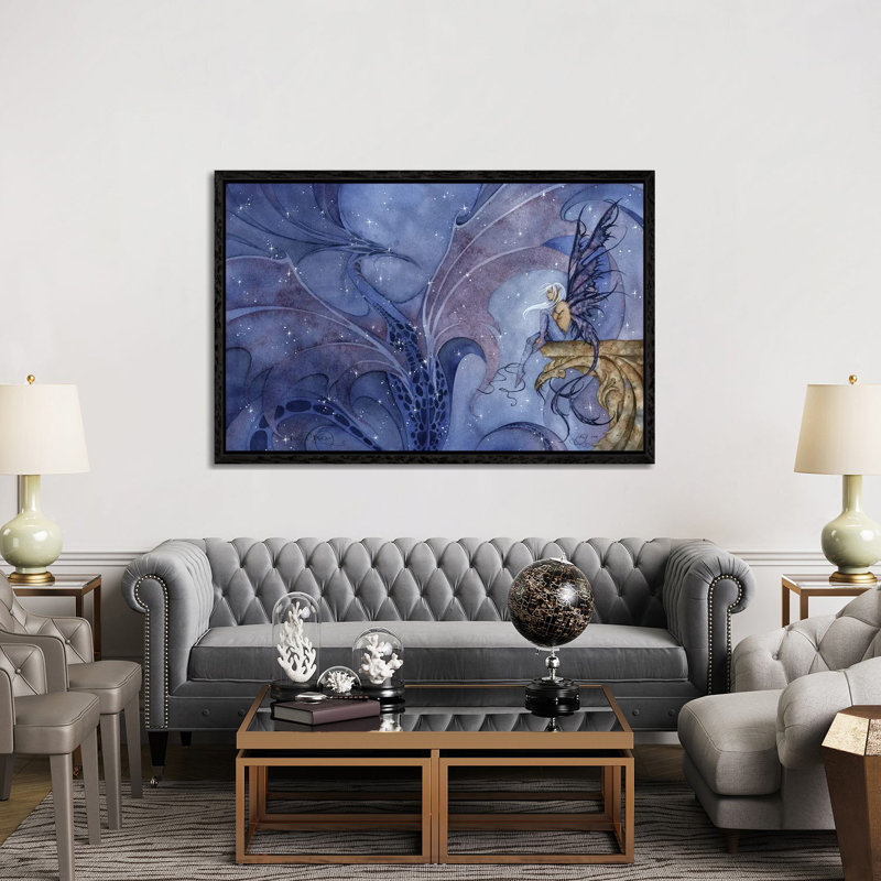 Dragon Dream by Amy Brown - Print on Canvas, Black Framed, 101.6cm H x 152.4cm W x 3.81cm D