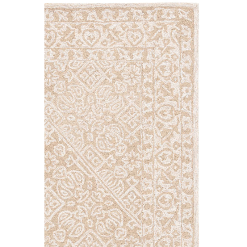 Dip Dye Hand Tufted Wool/Cotton Oriental Rug in Beige/Ivory, Rectangle 5' x 8'