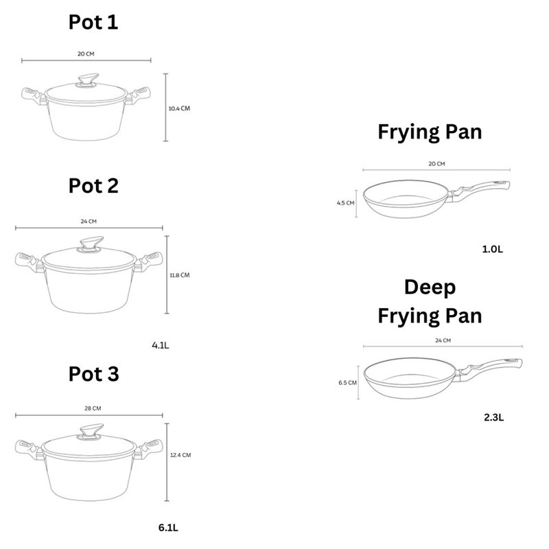 10 - Piece Non-Stick Aluminum Cookware Set, Monaco