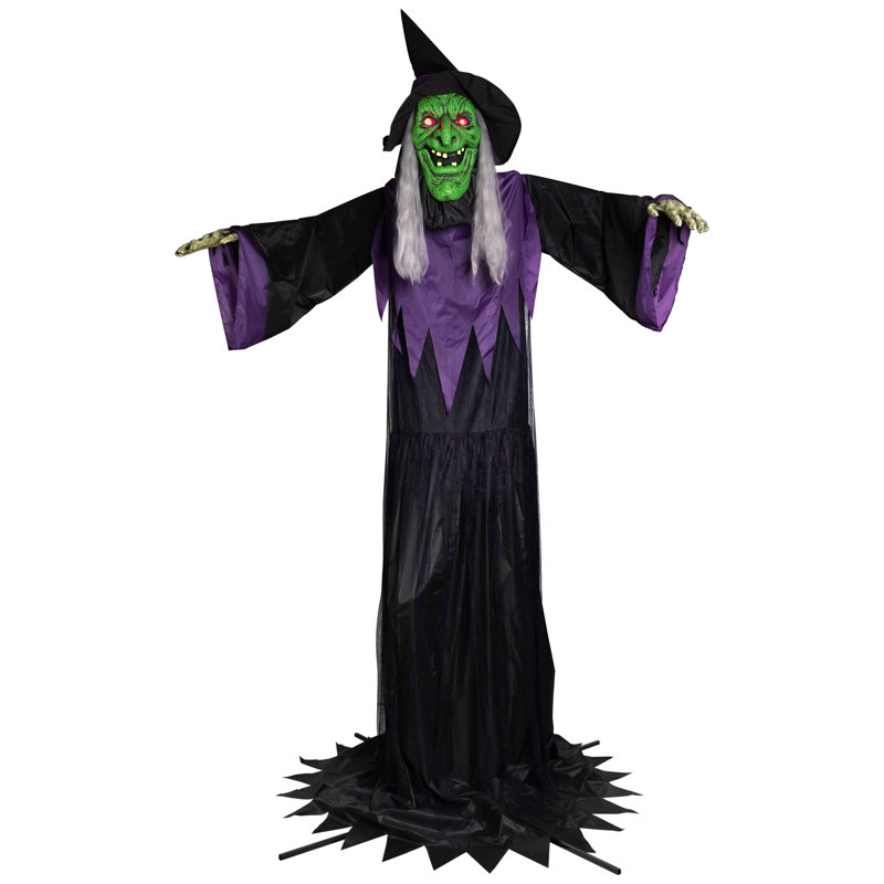 Huge Lighted And Animated Talking Witch Commercial Outdoor Halloween Decoration - 15'