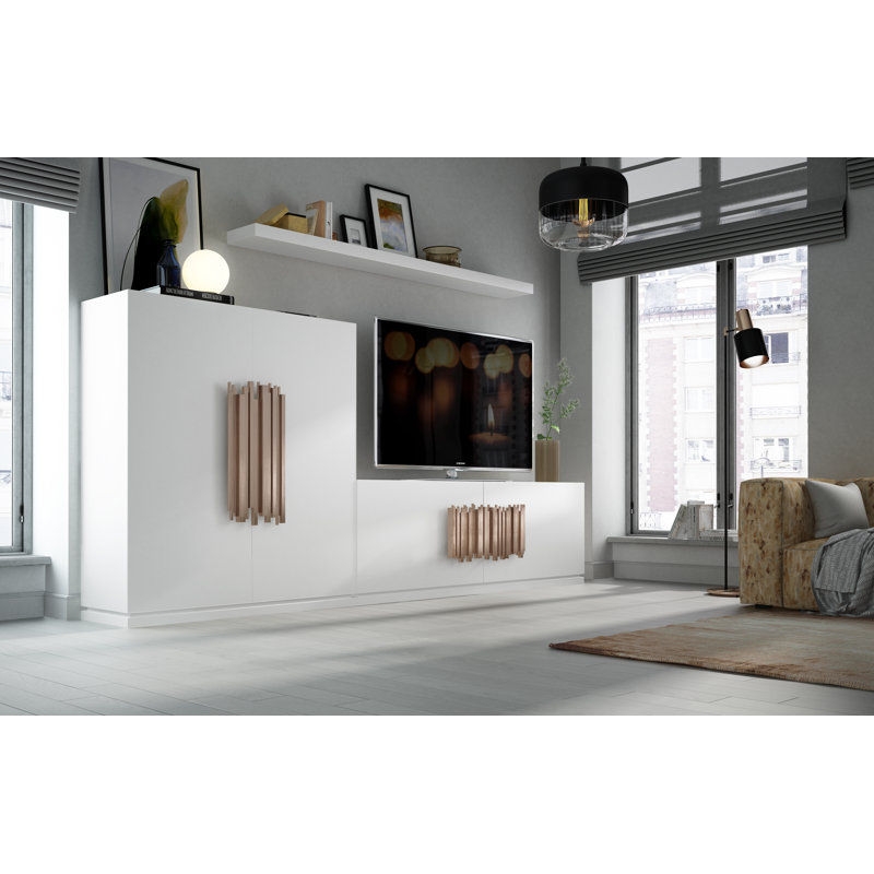 Meuble audio-vidéo pour téléviseur de 70 po ou moins Princessa, Blanc mat
