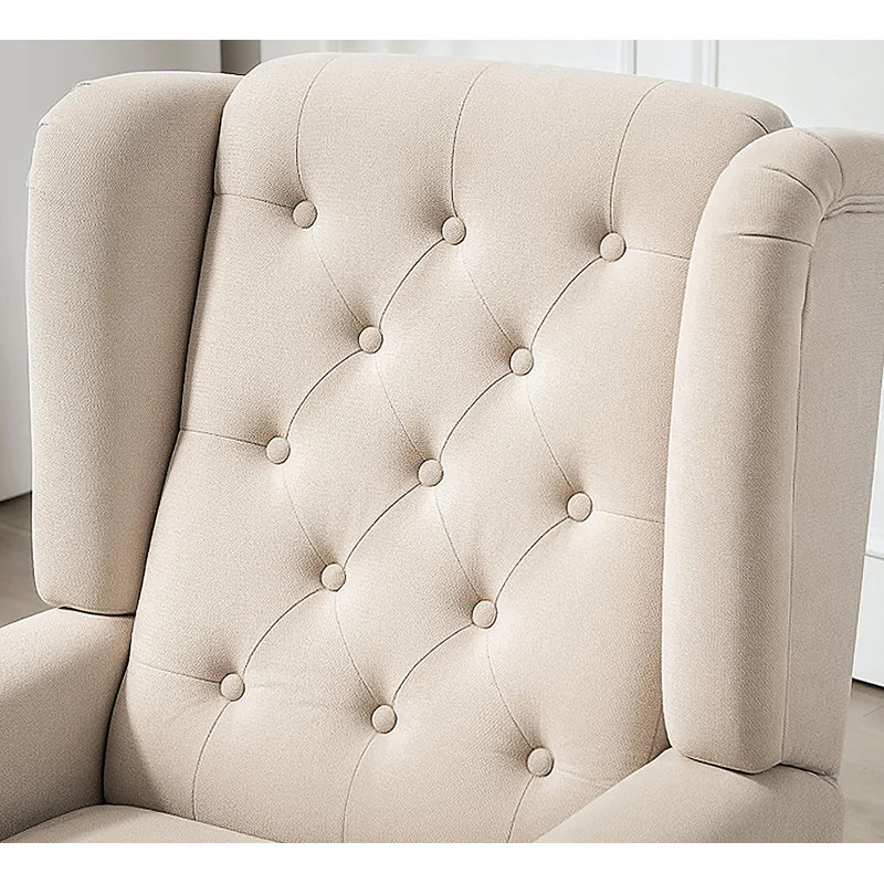 Chaise longue capitonnée à boutons, beige, Beige