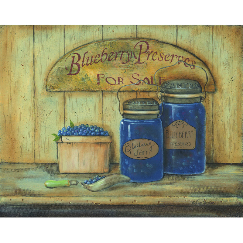 «Blueberry Preserves» par Pam Britton - reproduction sur toile tendue, H 12 po x l 16 po