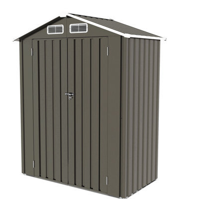 Gray 5x3 Ft Metal Outdoor Tool Shed With Waterproof Roof And Lockable Door, Good For Storing Sundries In Backyard Patio, Thoughtful Design Shed, Garde