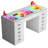 Makeup Vanity Desk HD Glass Top Built-in RGB Light Strips Large 13 Drawers Diamond Handles USB and Type-C-1406261530