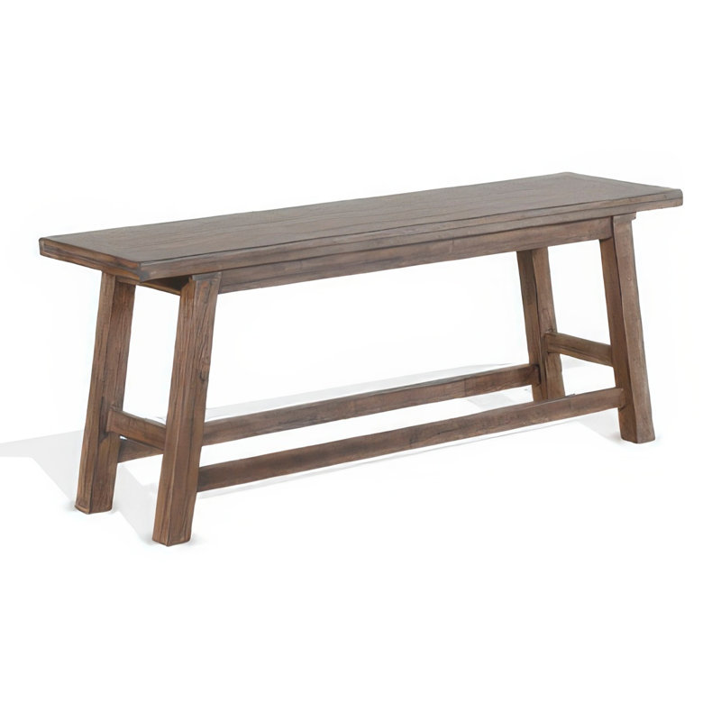 Banc à hauteur de comptoir Yael, acajou brun clair, bois de Mindi, 60 po