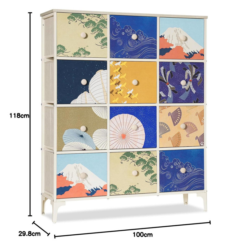 100 cm W Chest of 12 Drawers
