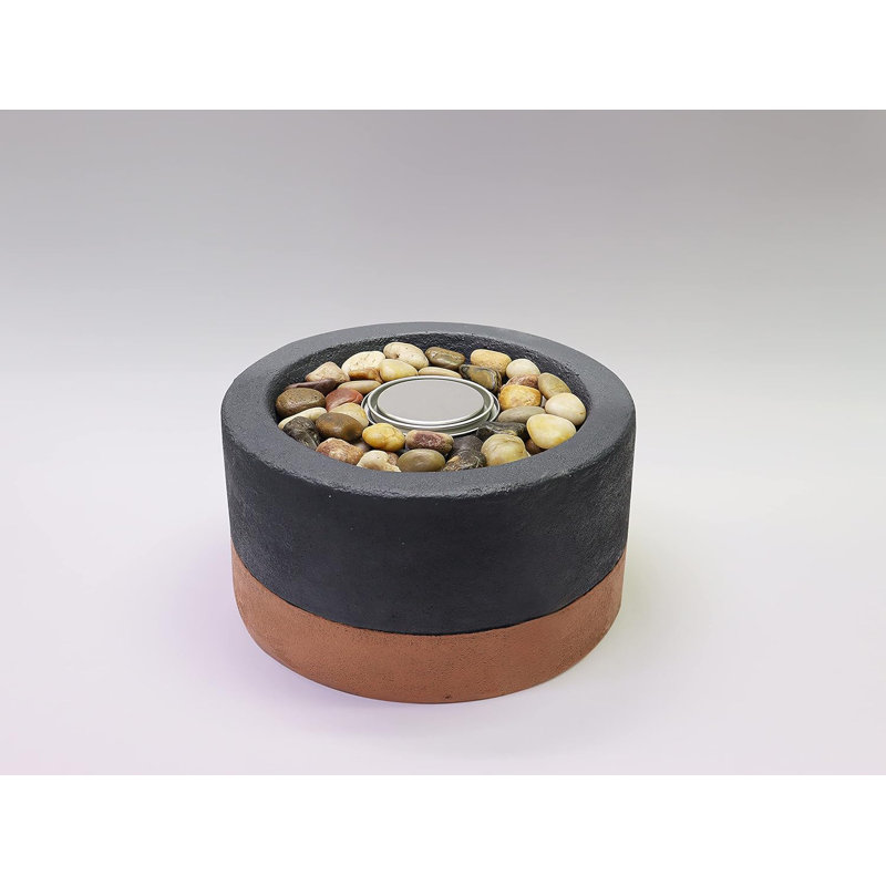 Black & Bronze Concrete Ethanol Indoor & Outdoor Tabletop Fireplace