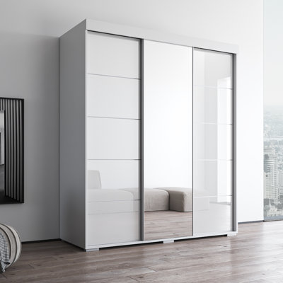 Charlisha 3 Door Modern High Gloss Armoire
