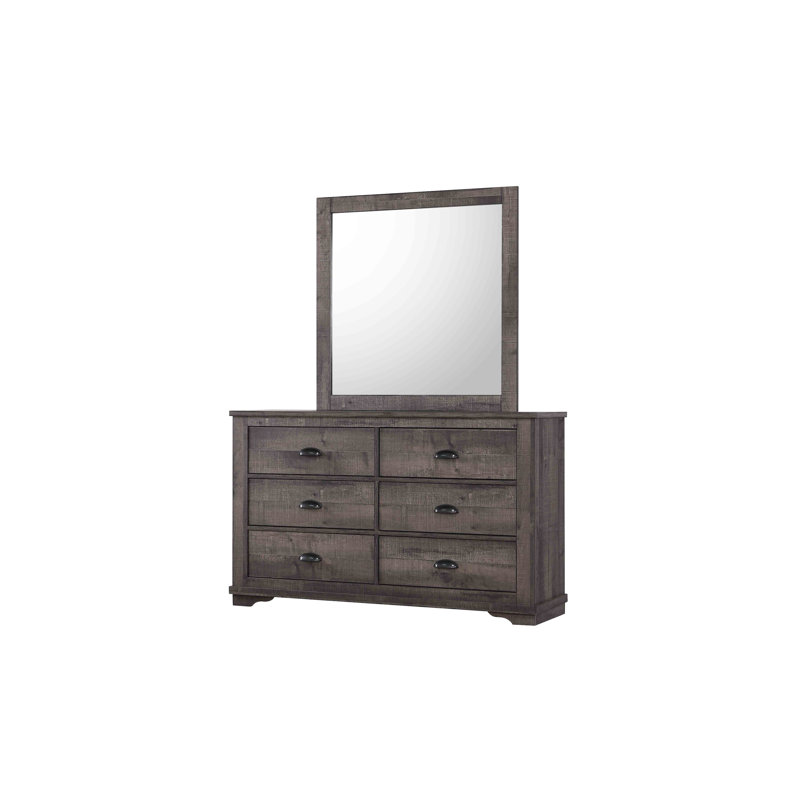 Miroir de chambre Coralee Grey (miroir seulement), Gris
