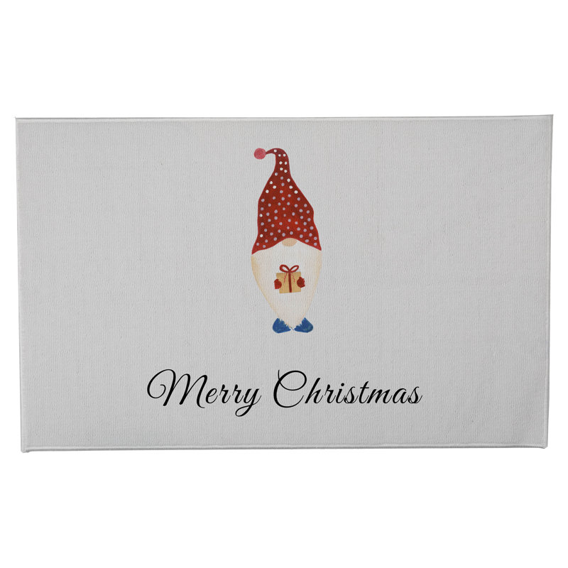 Paillasson Merry Christmas, Blanc d'hiver, L 21 po x L 34 po