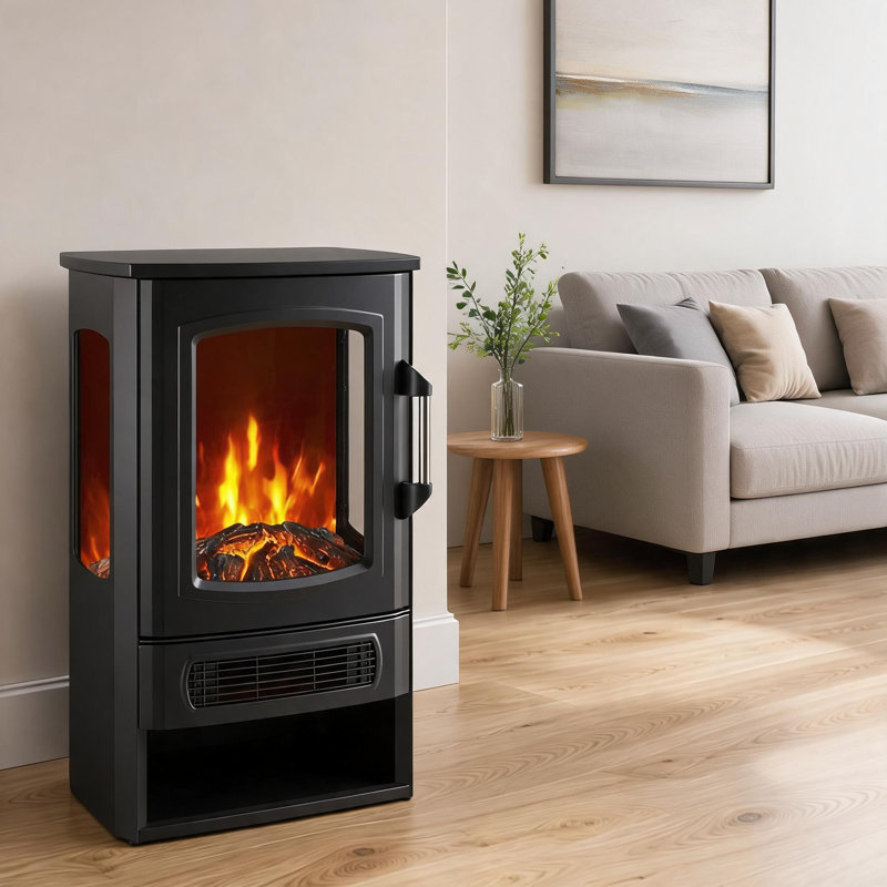 Foyer électrique à 3 côtés, avec double chauffage 750 W/1500 W