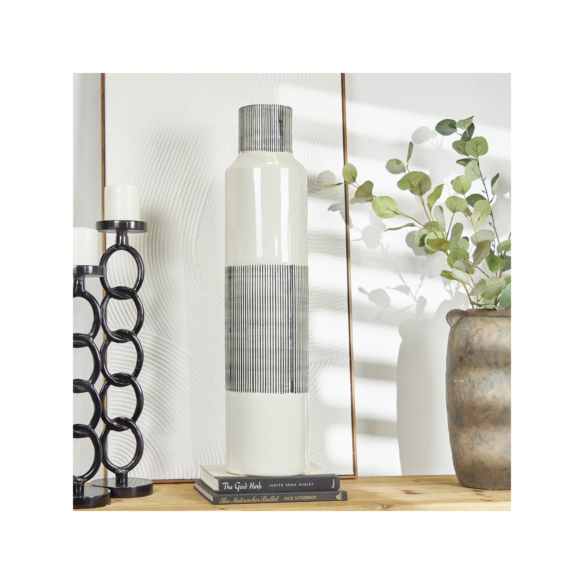 Handmade Stoneware Floor Vase, 30.9" H x 7.15" W x 7.15" D