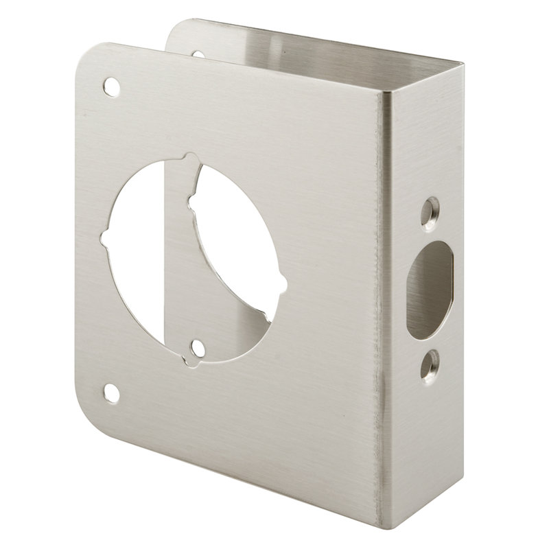 Lock and Door Reinforcer, 1-3/8 in. x 2-1/8 in., Stainless Steel, Natural Finish (Single Pack), 1.6" H x 7.25" W x 8" D