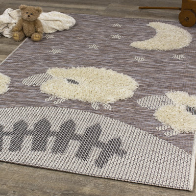 Guisborough Flatweave Gray/Cream Area Rug