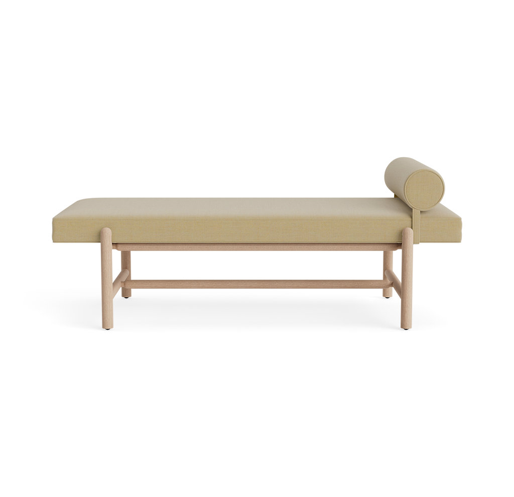 Cellire 29" Linen Entryway Bench, Natural, Khaki