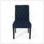 Ensemble de 2 chaises de salle à manger à dessus roulé et capitonné Broxton, bleu marine, robustes et élégantes pour les intérieurs modernes-678783122-678783125
