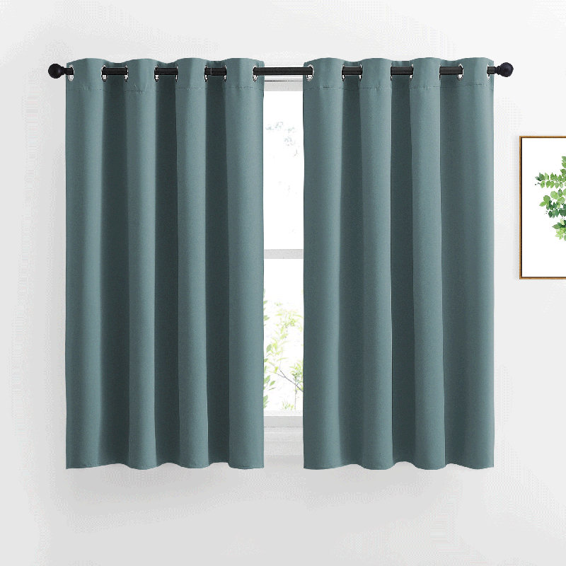 Blackout Curtains for Bedroom/Living Room Parkview Room Darkening Grommet Modern Drapes, 52" W x 63" L, Greyish Blue