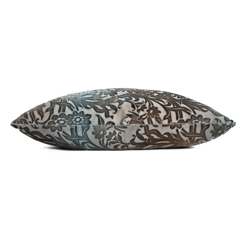 Prospect Park Square Velvet Pillow Cover & Insert, 22" x 22", Gunmetal