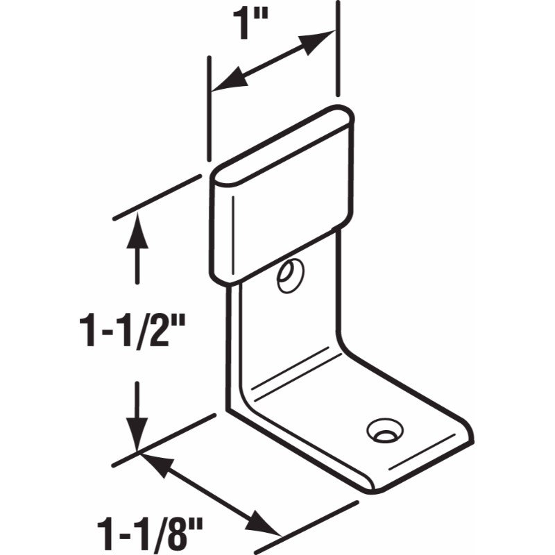 Prime-Line Bypass Door Bottom L-Guide Brackets, fits Like Doors