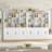 5-Tier 63"W Wide Tall Office Storage Cabinet, 70.1"H With 3 Open Shelf Rows & Three Double-Door Cabinets-1802643108