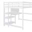 Lit mezzanine en bois avec tablettes, bureau et tableau d'écriture - Blanc-1623326023-1623326042