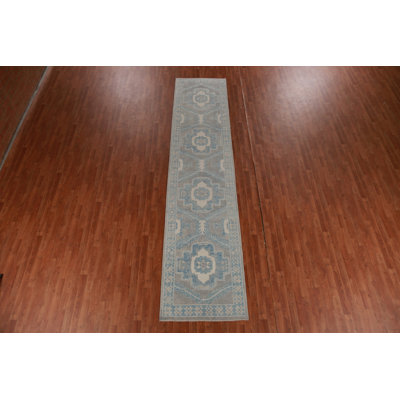 Tapis gris et bleu Oushak
